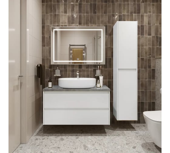 Подвесная тумба со столешницей и накладной раковиной BelBagno KRAFT 100 KRAFT100BO-KEPMGL-1084-SET