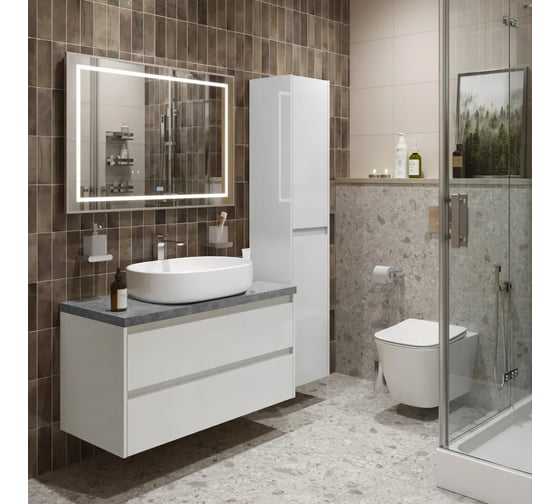 Подвесная тумба со столешницей и накладной раковиной BelBagno KRAFT 100 KRAFT100BO-KEPMGL-1084-SET