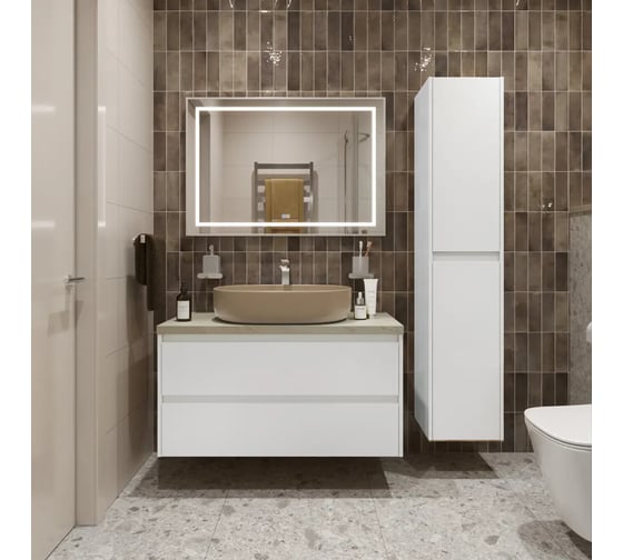 Подвесная тумба со столешницей и накладной раковиной BelBagno KRAFT 100 KRAFT100BO-KEPMCO-1084H316-SET