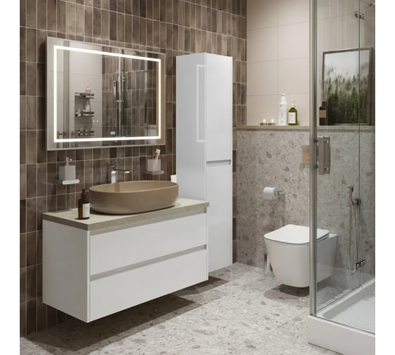 Подвесная тумба со столешницей и накладной раковиной BelBagno KRAFT 100 KRAFT100BO-KEPMCO-1084H316-SET