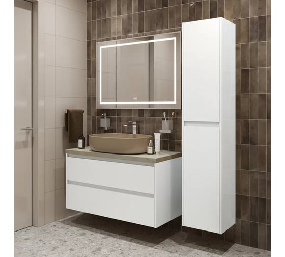 Подвесная тумба со столешницей и накладной раковиной BelBagno KRAFT 100 KRAFT100BO-KEPMCO-1084H316-SET