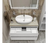 Подвесная тумба со столешницей и накладной раковиной BelBagno KRAFT 100 KRAFT100BO-KEPMCO-1346-SET