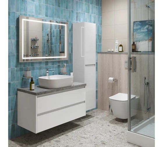 Подвесная тумба со столешницей и накладной раковиной BelBagno KRAFT 100 KRAFT100BO-KEPMGL-1302-SET