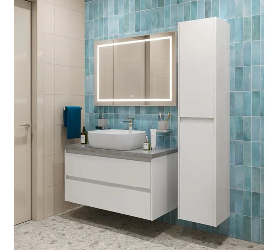 Подвесная тумба со столешницей и накладной раковиной BelBagno KRAFT 100 KRAFT100BO-KEPMGL-1302-SET