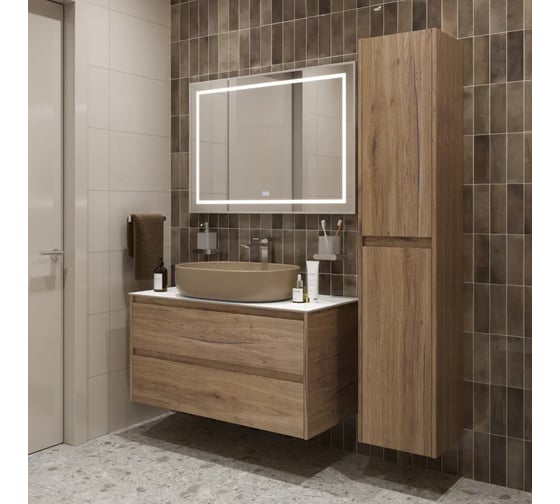 Подвесная тумба со столешницей и накладной раковиной BelBagno KRAFT 100 KRAFT100RT-KEPBO-1084H316-SET