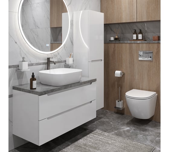 Тумба подвесная со столешницей и накладной раковиной BelBagno ETNA 100 ETNA100BL-KEPMGL-1302-SET