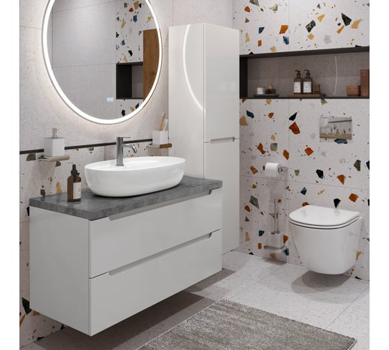 Тумба подвесная со столешницей и накладной раковиной BelBagno ETNA 100 ETNA100BL-KEPMGL-1346-SET