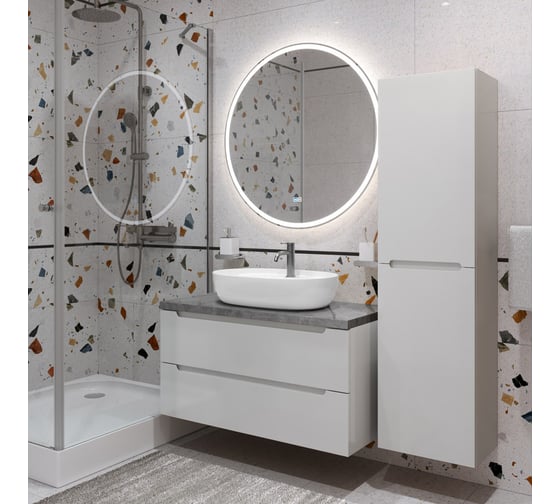Тумба подвесная со столешницей и накладной раковиной BelBagno ETNA 100 ETNA100BL-KEPMGL-1346-SET