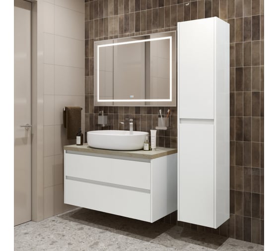 Подвесная тумба со столешницей и накладной раковиной BelBagno KRAFT 100 KRAFT100BO-KEPMCO-1084-SET