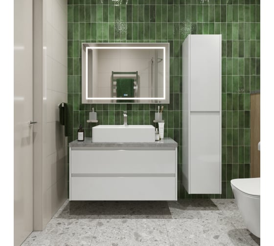 Подвесная тумба со столешницей и накладной раковиной BelBagno KRAFT 100 KRAFT100BO-KEPMGL-1338-SET
