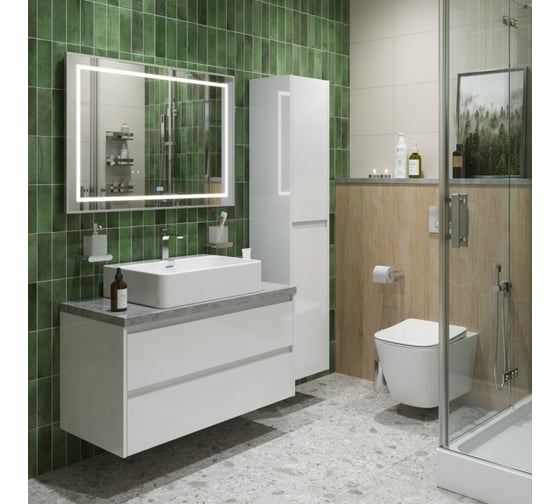 Подвесная тумба со столешницей и накладной раковиной BelBagno KRAFT 100 KRAFT100BO-KEPMGL-1338-SET
