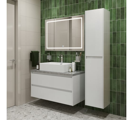 Подвесная тумба со столешницей и накладной раковиной BelBagno KRAFT 100 KRAFT100BO-KEPMGL-1338-SET