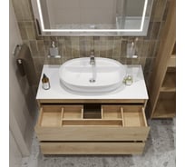 Подвесная тумба со столешницей и накладной раковиной BelBagno KRAFT 100 KRAFT100RNN-KEPBO-1346-SET