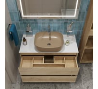 Подвесная тумба со столешницей и накладной раковиной BelBagno KRAFT 100 KRAFT100RNN-KEPBO-1302H316-SET