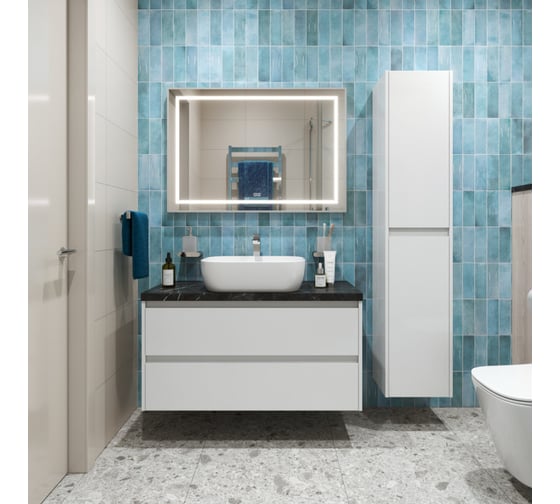 Подвесная тумба со столешницей и накладной раковиной BelBagno KRAFT 100 KRAFT100BO-KEPMNO-1302-SET