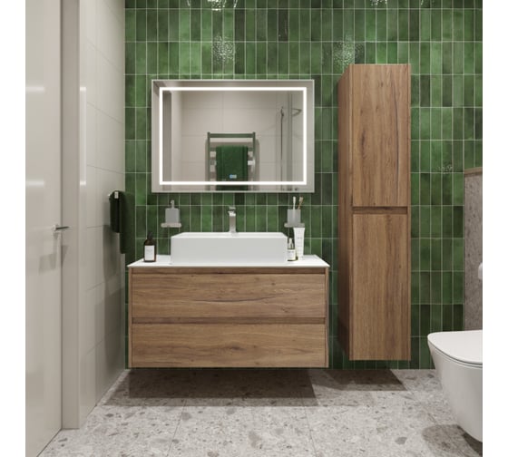 Подвесная тумба со столешницей и накладной раковиной BelBagno KRAFT 100 KRAFT100RT-KEPBO-1338-SET