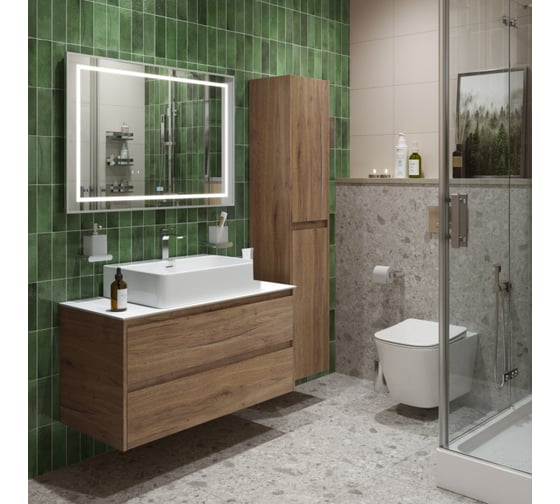 Подвесная тумба со столешницей и накладной раковиной BelBagno KRAFT 100 KRAFT100RT-KEPBO-1338-SET