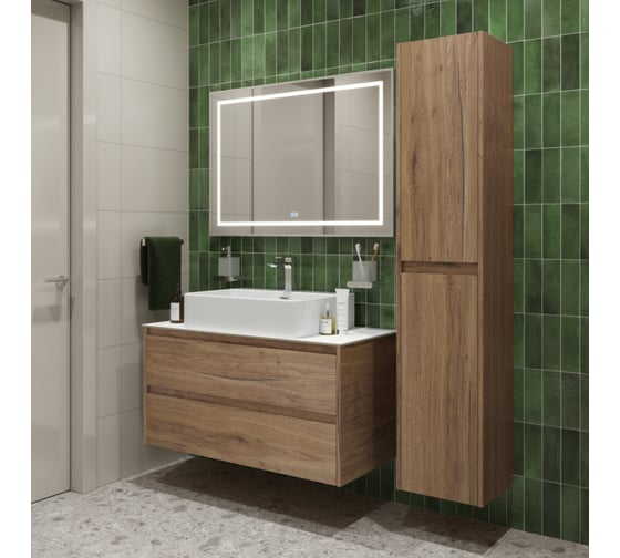 Подвесная тумба со столешницей и накладной раковиной BelBagno KRAFT 100 KRAFT100RT-KEPBO-1338-SET