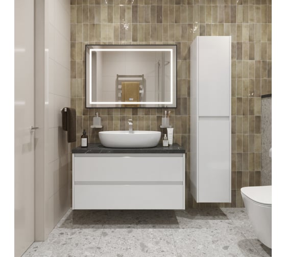 Подвесная тумба со столешницей и накладной раковиной BelBagno KRAFT 100 KRAFT100BO-KEPMNO-1346-SET