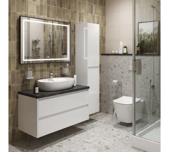 Подвесная тумба со столешницей и накладной раковиной BelBagno KRAFT 100 KRAFT100BO-KEPMNO-1346-SET