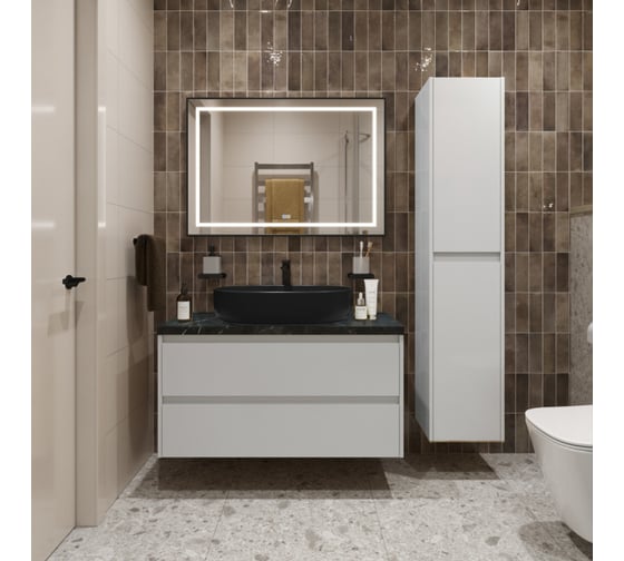 Подвесная тумба со столешницей и накладной раковиной BelBagno KRAFT 100 KRAFT100BO-KEPMNO-1084H301-SET