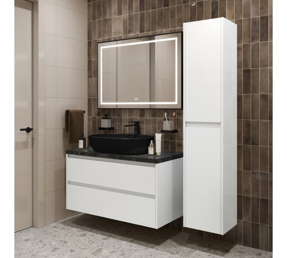 Подвесная тумба со столешницей и накладной раковиной BelBagno KRAFT 100 KRAFT100BO-KEPMNO-1084H301-SET