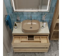 Подвесная тумба со столешницей и накладной раковиной BelBagno KRAFT 100 KRAFT100RNN-KEPMCO-1302H316-SET