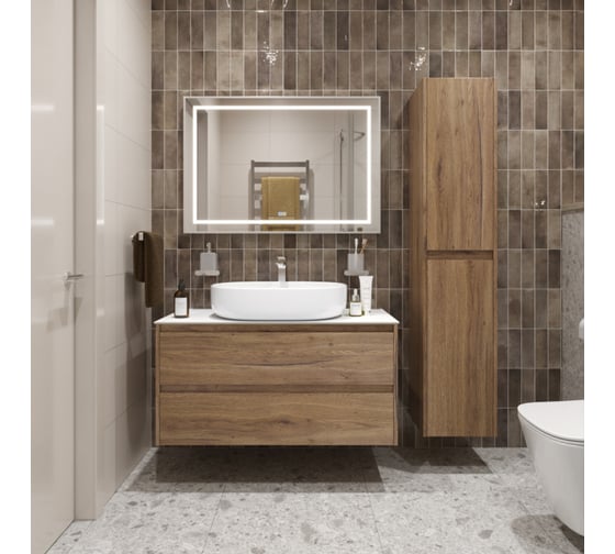Подвесная тумба со столешницей и накладной раковиной BelBagno KRAFT 100 KRAFT100RT-KEPBO-1084-SET