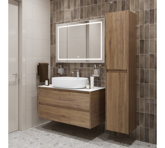 Подвесная тумба со столешницей и накладной раковиной BelBagno KRAFT 100 KRAFT100RT-KEPBO-1084-SET