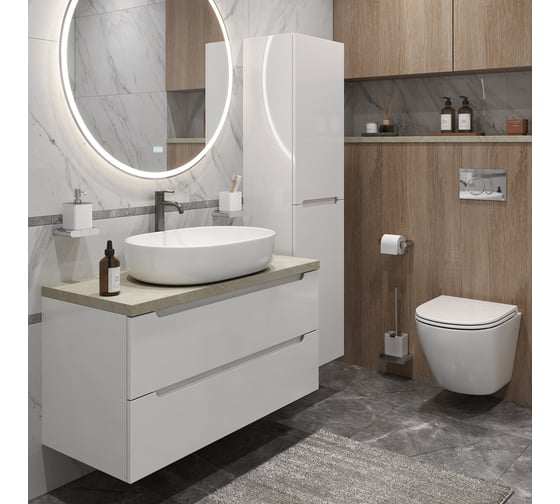 Тумба подвесная со столешницей и накладной раковиной BelBagno ETNA 100 ETNA100BL-KEPMCO-1084-SET