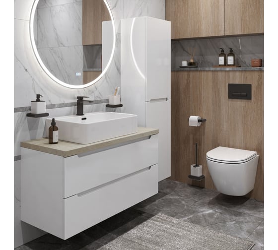 Тумба подвесная со столешницей и накладной раковиной BelBagno ETNA 100 ETNA100BL-KEPMCO-1338-SET