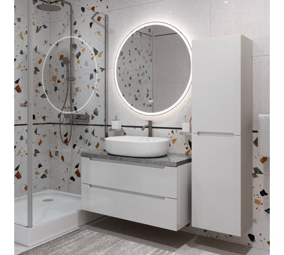 Тумба подвесная со столешницей и накладной раковиной BelBagno ETNA 100 ETNA100BL-KEPMGL-1084-SET