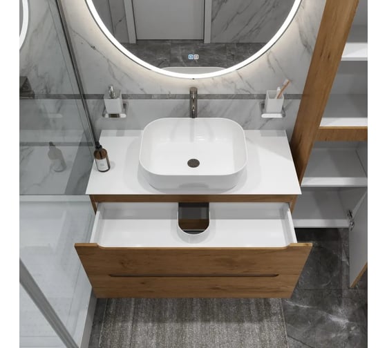 Тумба подвесная со столешницей и накладной раковиной BelBagno ETNA 100 ETNA100RW-KEPBO-1302-SET