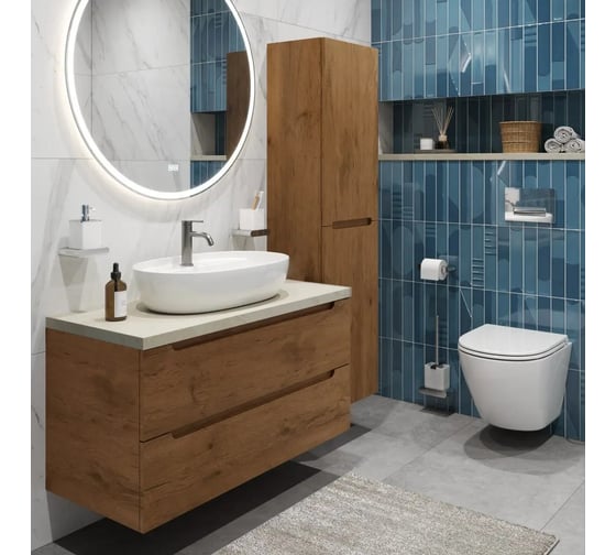 Тумба подвесная со столешницей и накладной раковиной BelBagno ETNA 100 ETNA100RW-KEPMCO-1346-SET