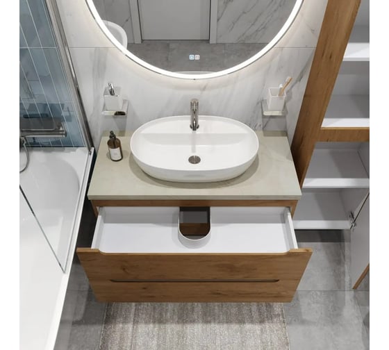 Тумба подвесная со столешницей и накладной раковиной BelBagno ETNA 100 ETNA100RW-KEPMCO-1346-SET