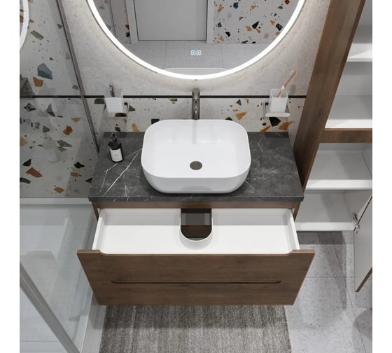 Тумба подвесная со столешницей и накладной раковиной BelBagno ETNA 100 ETNA100RW-KEPMNO-1302-SET