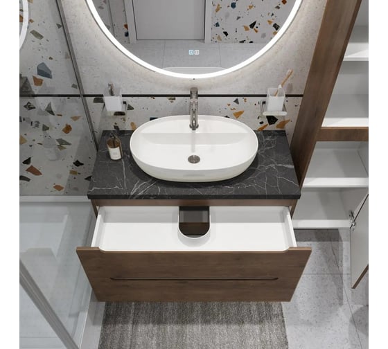 Тумба подвесная со столешницей и накладной раковиной BelBagno ETNA 100 ETNA100RW-KEPMNO-1346-SET