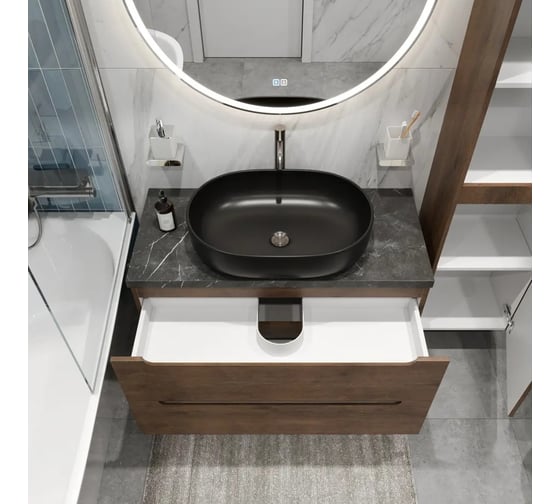 Тумба подвесная со столешницей и накладной раковиной BelBagno ETNA 100 ETNA100RW-KEPMNO-1084-SET