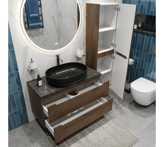Тумба подвесная со столешницей и накладной раковиной BelBagno ETNA 100 ETNA100RW-KEPMNO-1084-SET