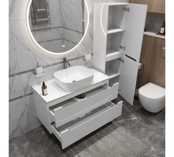 Тумба подвесная со столешницей и накладной раковиной BelBagno ETNA 80 ETNA80BL-KEPBO-1302-SET