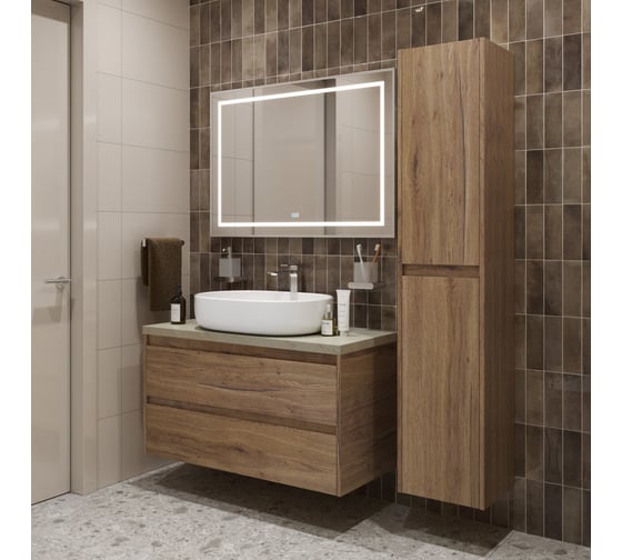 Подвесная тумба со столешницей и накладной раковиной BelBagno KRAFT 100 KRAFT100RT-KEPMCO-1084-SET