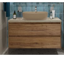 Подвесная тумба со столешницей и накладной раковиной BelBagno KRAFT 100 KRAFT100RT-KEPMCO-1302H316-SET