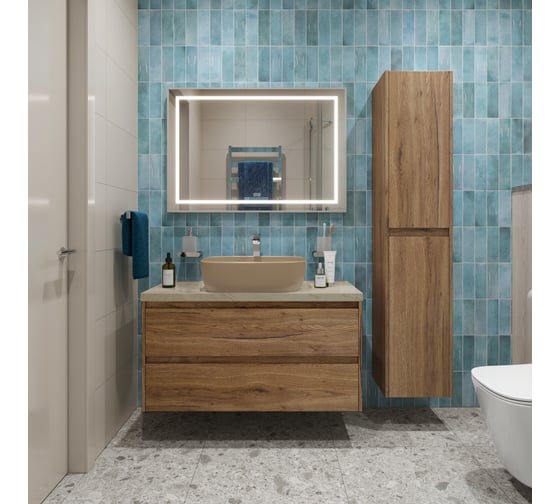 Подвесная тумба со столешницей и накладной раковиной BelBagno KRAFT 100 KRAFT100RT-KEPMCO-1302H316-SET