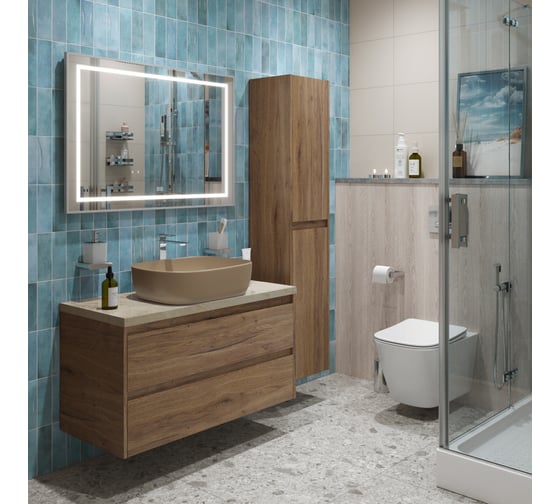 Подвесная тумба со столешницей и накладной раковиной BelBagno KRAFT 100 KRAFT100RT-KEPMCO-1302H316-SET