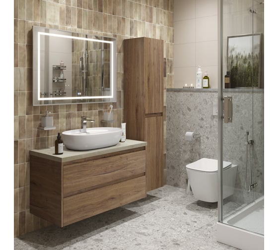 Подвесная тумба со столешницей и накладной раковиной BelBagno KRAFT 100 KRAFT100RT-KEPMCO-1346-SET