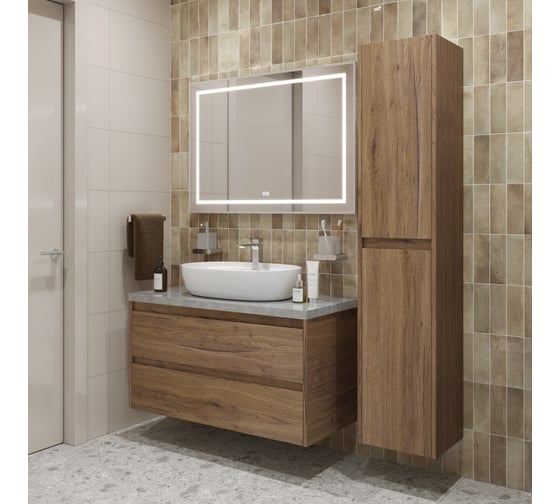 Подвесная тумба со столешницей и накладной раковиной BelBagno KRAFT 100 KRAFT100RT-KEPMGL-1346-SET
