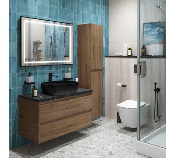 Подвесная тумба со столешницей и накладной раковиной BelBagno KRAFT 100 KRAFT100RT-KEPMNO-1302-H301-SET