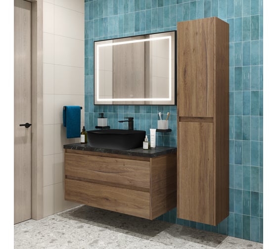 Подвесная тумба со столешницей и накладной раковиной BelBagno KRAFT 100 KRAFT100RT-KEPMNO-1302-H301-SET
