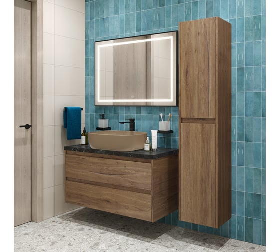 Подвесная тумба со столешницей и накладной раковиной BelBagno KRAFT 100 KRAFT100RT-KEPMNO-1302-H316-SET