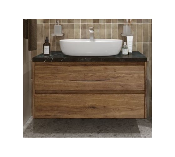 Подвесная тумба со столешницей и накладной раковиной BelBagno KRAFT 100 KRAFT100RT-KEPMNO-1346-SET